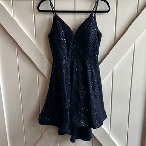 SALE Size 7 Junior Be Smart Navy High Low Cocktail Dress